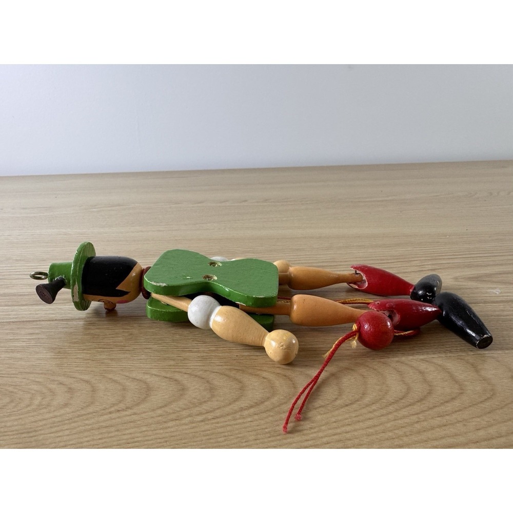 Vintage German Wooden Jumping Jack Pull String Puppet Ornament Folk Art 8" - Picture 11 of 11